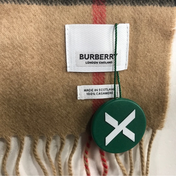Burberry Check Cashmere Tassel Scarf, Size 66.1" x 11.8" - Archive Beige - Picture 6 of 13